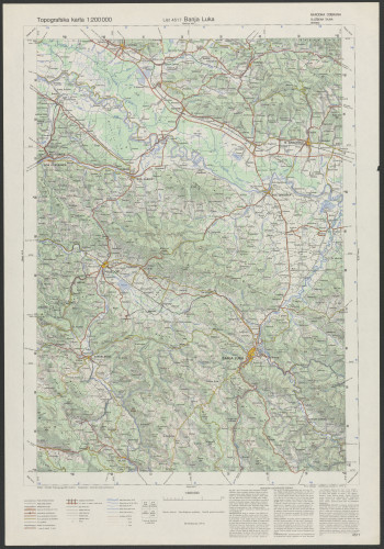 PPMHP 151457: Topografska karta 1:200000 - Banja Luka