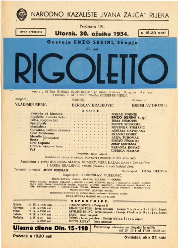 PPMHP 116666: Letak za predstvu Rigoletto