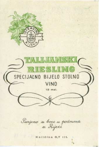 PPMHP 156453: Talijanski riesling - Specijalno bijelo stolno vino
