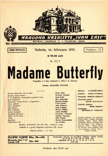 PPMHP 119026: Oglas za predstavu Madame Butterfly