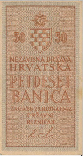PPMHP 140902: 50 banica - tzv. Nezavisna Država Hrvatska