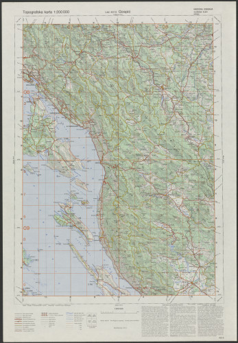 PPMHP 151448: Topografska karta 1:200000 - Gospić