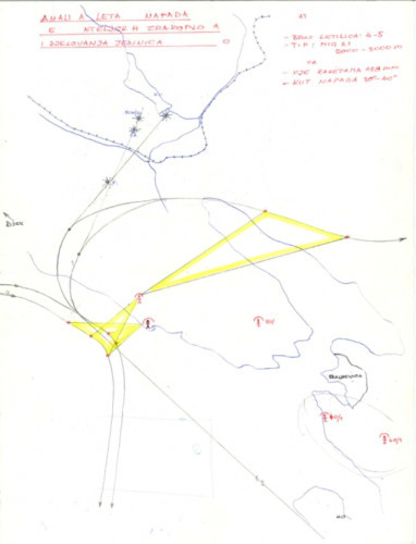 PPMHP 151570: Vojna karta • Analiza leta i napada neprijateljskih zrakoplova i djelovanja jedinica puka PZO