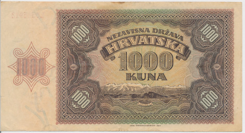 PPMHP 140975: 1000 kuna - tzv. Nezavisna Država Hrvatska