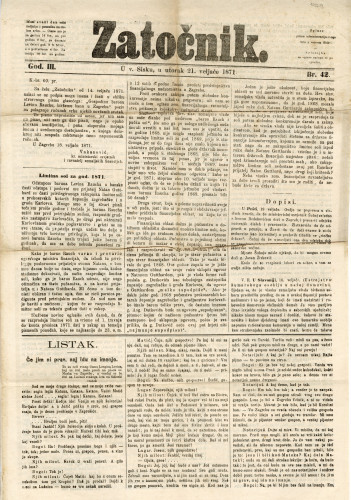 PPMHP 105619: Zatočnik, God. III; Broj 42