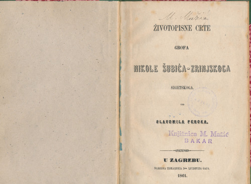 PPMHP 105525: Životopisne crte grofa Nikole Šubića-Zrinjskoga Sigetskoga
