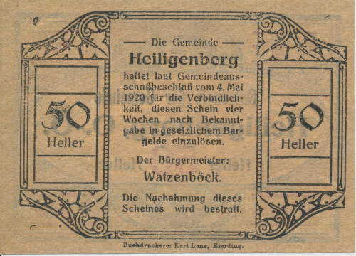 PPMHP 139353: 50 heller - Heiligenberg