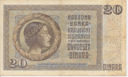 PPMHP 139803: 20 dinara - Kraljevina Jugoslavija