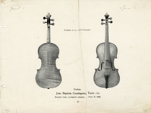 PPMHP 142638: Fotografije violine iz publikacije • Violine Jean Baptista Guadagnini, Turin 1779.