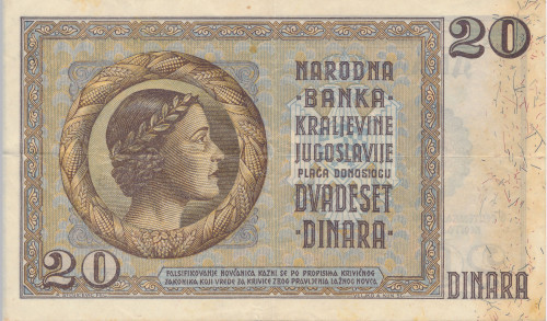 PPMHP 139804: 20 dinara - Kraljevina Jugoslavija