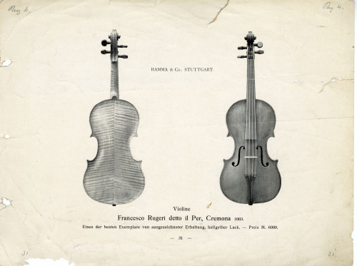 PPMHP 142634: Fotografije violine iz publikacije • Violine Francesco Ruggeri detto il Per, Cremona 1693.