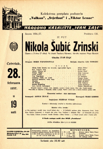 PPMHP 119029: Oglas za predstavu Nikola Šubić Zrinski