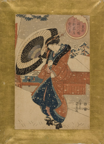 PPMHP 169514: Pogled na čajanu Sangen u snijegu u svetištu Fukagawa Hachiman u Totu (Edo)