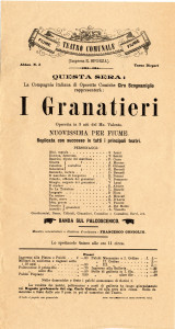 PPMHP 115484: I Granatieri - operetta in 3 atti • Oglas za operu I Granatieri