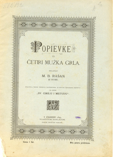 PPMHP 167118: Popievke za četiri mužka grla