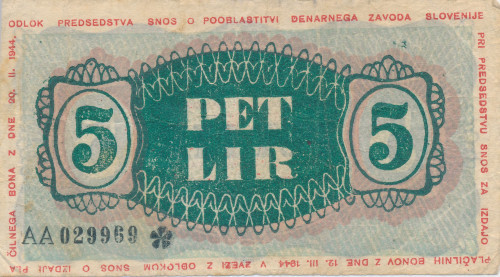 PPMHP 140409: 5 lira - Jugoslavija