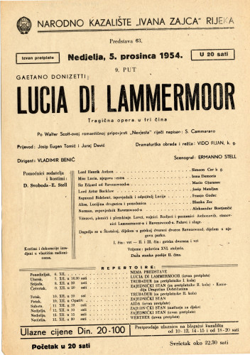PPMHP 116670: Letak za predstavu Lucia di Lammermoor