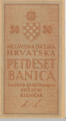 PPMHP 140903: 50 banica - tzv. Nezavisna Država Hrvatska