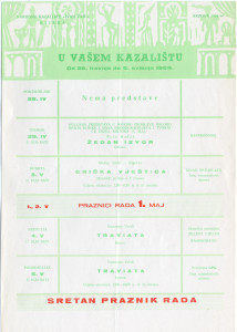 PPMHP 115330: Raspored predstava od 28. travnja do 5. svibnja 1969.