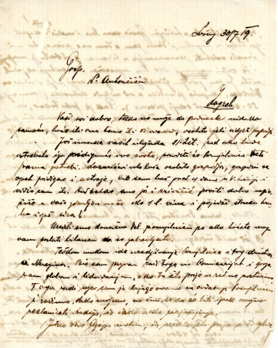 PPMHP 137608: Pismo dr. Antončiću s Lošinja