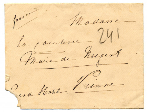 PPMHP 110013: Omotnica za pismo naslovljeno na groficu Mariju Nugent