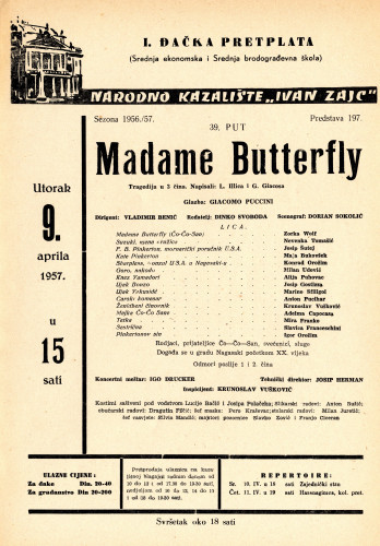 PPMHP 119027: Oglas za predstavu Madame Butterfly