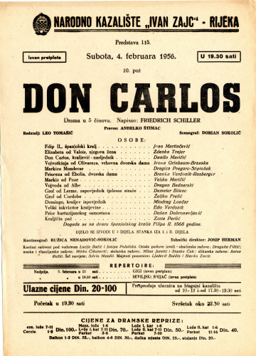PPMHP 118596: Oglas za predstavu Don Carlos