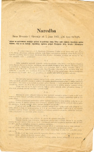 PPMHP 146506: Naredba Bana Hrvatske i Slavonije od 7. juna 1921. god. broj 8479./Pr.