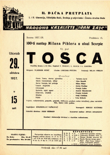 PPMHP 119358: Oglas za predstavu Tosca