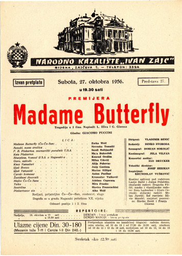 PPMHP 118523: Oglas za predstavu Madam Butterfly