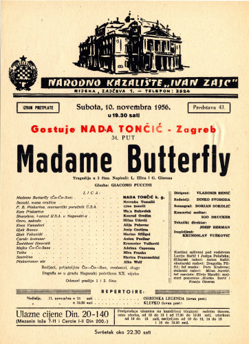 PPMHP 118525: Oglas za predstavu Madam Butterfly