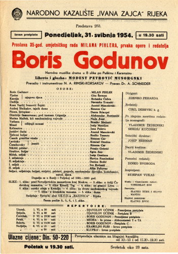 PPMHP 116476: Letak za predstvu Boris Godunov
