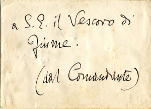 PPMHP 118302: Omotnica za pismo riječkom biskupu od Gabrijela D'Annunzija