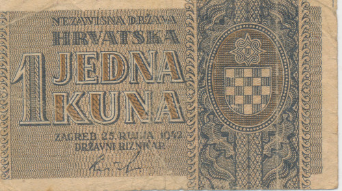 PPMHP 140919: 1 kuna- tzv. Nezavisna Država Hrvatska