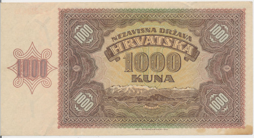 PPMHP 140976: 1000 kuna - tzv. Nezavisna Država Hrvatska