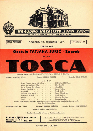 PPMHP 119356: Oglas za predstavu Tosca