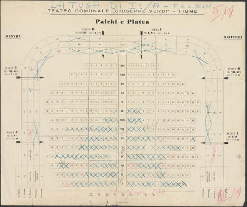 PPMHP 100908: Plan rasporeda stolaca u parteru i u ložama Općinskog kazališta 
