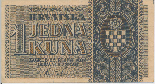 PPMHP 140914: 1 kuna- tzv. Nezavisna Država Hrvatska
