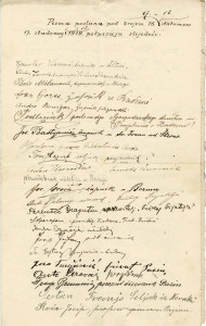 PPMHP 146256: Popis potpisnika pisama poslanih narodnim zastupnicima 17. 11.  i 1. 12. 1919.