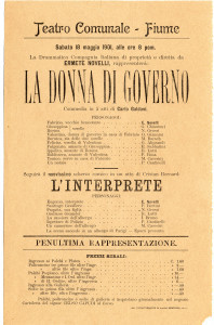PPMHP 115914: Plakat za predstavu La Donna di governo