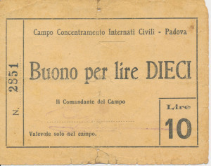 PPMHP 143275: 10 lira - Bon koncentracijskog logora Padova