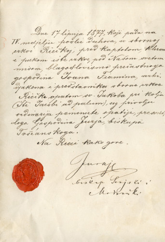 PPMHP 166861: Diploma o imenovanju Ivana Fiamina opatom