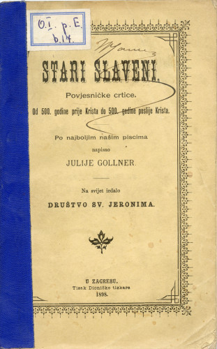 PPMHP 115025: Stari Slaveni. Od 500. godina prije Krista do 500. godina poslije Krista.