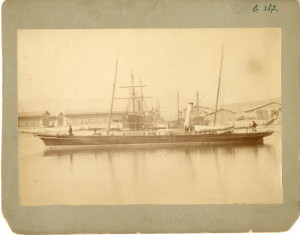 PPMHP 156193: Fiume - Lo jacht "Deli" dell'arciduca Giuseppe 1882. • Jahta "Deli" nadvojvode Josipa u riječkoj luci