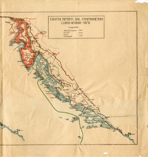 PPMHP 160904: Dvije karte prikaza razgraničenja na istočnoj obali Jadrana nakon raspada Austro-Ugarske