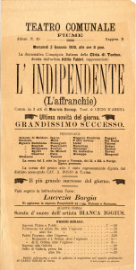 PPMHP 115909: Plakat za predstavu L'Indipendente (L'affranchie)