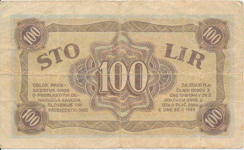PPMHP 140476: 100  lira - Jugoslavija