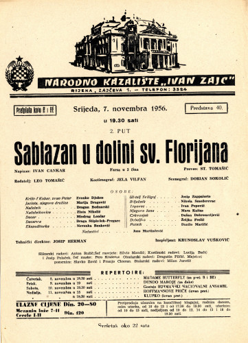 PPMHP 118892: Oglas za predstavu Sablazan u dolini sv. Florijana