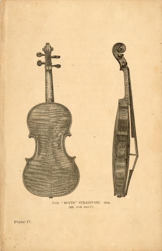 PPMHP 142758: Ilustracija violine iz publikacije • The Betts Stradivari. 1704. (Mr. Geo. Hart.)